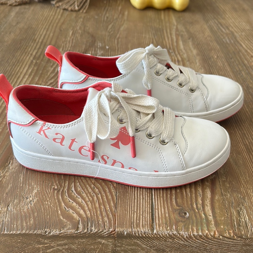 Kate Spade NIKKI White and Pink leather Sneakers size 6B